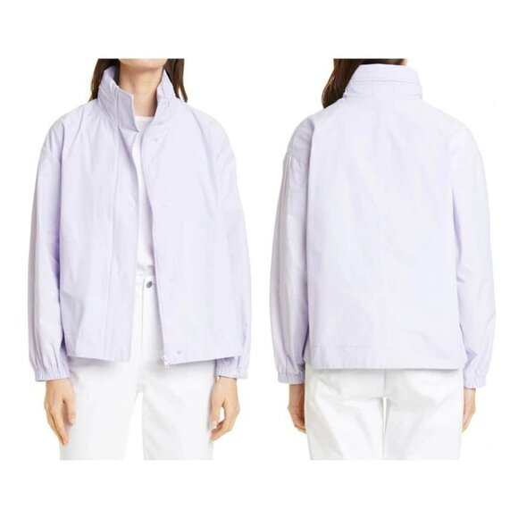 EILEEN FISHER Stand Collar Organic Cotton Blend Jacket (L) - Picture 1 of 9